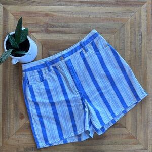 Aritzia Blue and White Striped Shorts